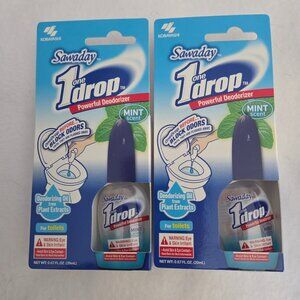 Lot of 2 One-Drop Powerful Toilet Odor Eliminator Mint Scent 0.67 fl oz - NIB